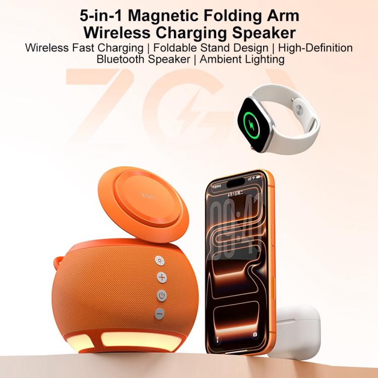 ZGA WX08 多機能Bluetoothスピーカー 15W ワイヤレス電話・時計充電器、WX08
