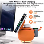 ZGA WX08 多機能Bluetoothスピーカー 15W ワイヤレス電話・時計充電器、WX08