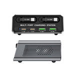 WXL-60C 6-in-1 デスクトップ多ポート充電ステーション 内蔵デュアル伸縮ケーブル, WXL-60C