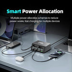 WXL-60E 210W 6-in-1 デスクトップ多ポート充電ステーション 内蔵デュアル伸縮ケーブル, WXL-60E