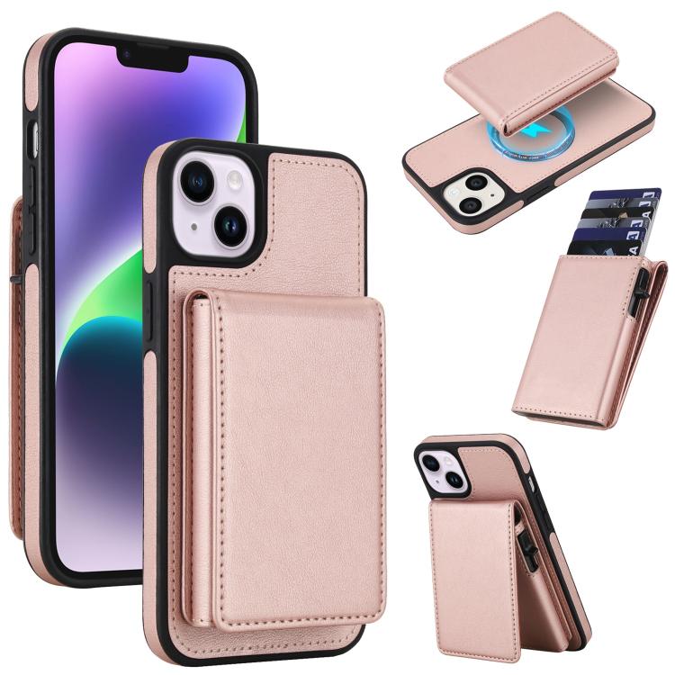 レトロフェイクレザー着脱式スプリングカードバッグマグネットRFIDスマホケース、iPhone 17e / 16e用、iPhone 17 Pro Max用、iPhone 17 Pro用、iPhone 15 Plus用、iPhone 15用、iPhone 14 Plus用、iPhone 14 / 13用、iPhone 12 / 12 Pro用