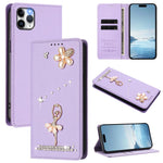 Ballet Girl Diamond Studded RFID Vegan Leather Phone Case, For iPhone 13 Pro, For iPhone 12 / 12 Pro, For iPhone 12 Pro Max, For iPhone 11 Pro Max, For iPhone 11, For iPhone 11 Pro