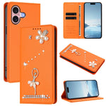 バレリーナダイヤモンドスタッズRFIDヴィーガンレザースマホケース、iPhone 16 Pro用、iPhone 16 Plus用、iPhone 16用、iPhone 15 Pro Max用、iPhone 15 Pro用、iPhone 15 Plus用