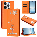 バレリーナダイヤモンドスタッズRFIDヴィーガンレザースマホケース、iPhone 16 Pro用、iPhone 16 Plus用、iPhone 16用、iPhone 15 Pro Max用、iPhone 15 Pro用、iPhone 15 Plus用