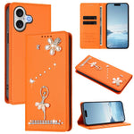 バレリーナダイヤモンドスタッズRFIDヴィーガンレザースマホケース、iPhone 17e / 16e用、iPhone 17 Pro Max用、iPhone 17 Pro用、iPhone 17用、iPhone Air用、iPhone 16 Pro Max用