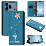 バレリーナダイヤモンドスタッズRFIDヴィーガンレザースマホケース、iPhone 17e / 16e用、iPhone 17 Pro Max用、iPhone 17 Pro用、iPhone 17用、iPhone Air用、iPhone 16 Pro Max用