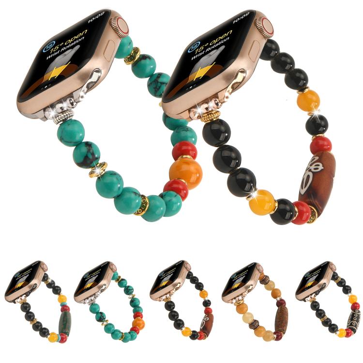 チベットビーズブレスレットウォッチバンド、Apple Watch 46mm / 49mm / 45mm / 44mm用、Apple Watch 42mm / 41mm / 40mm / 38mm用