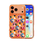 きらめくクリスタル赤いハート柄スマホケース、iPhone 17 Pro Max用、iPhone 17 Pro用