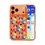 透明クリスタル赤いハート柄スマホケース、iPhone 17 Pro Max用、iPhone 17 Pro用
