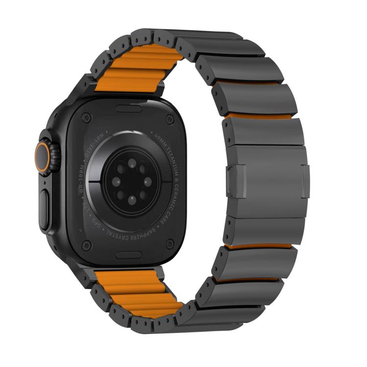 マグネットクラスプワンビーズシリコンチタン合金ウォッチバンド、Apple Watch 46mm / 49mm / 45mm / 44mm用、Apple Watch 42mm / 41mm / 40mm / 38mm用