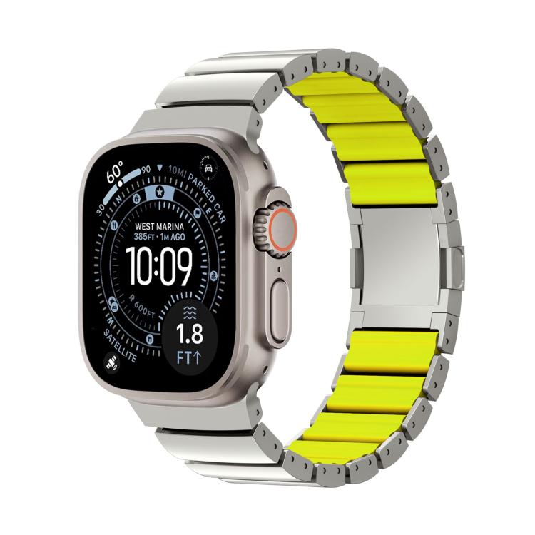 マグネットクラスプワンビーズシリコンチタン合金ウォッチバンド、Apple Watch 46mm / 49mm / 45mm / 44mm用、Apple Watch 42mm / 41mm / 40mm / 38mm用