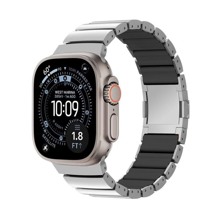 マグネットクラスプワンビーズシリコンチタン合金ウォッチバンド、Apple Watch 46mm / 49mm / 45mm / 44mm用、Apple Watch 42mm / 41mm / 40mm / 38mm用