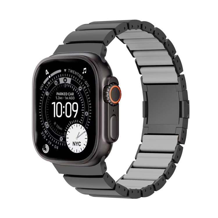 マグネットクラスプワンビーズシリコンチタン合金ウォッチバンド、Apple Watch 46mm / 49mm / 45mm / 44mm用、Apple Watch 42mm / 41mm / 40mm / 38mm用
