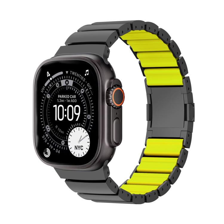 マグネットクラスプワンビーズシリコンチタン合金ウォッチバンド、Apple Watch 46mm / 49mm / 45mm / 44mm用、Apple Watch 42mm / 41mm / 40mm / 38mm用