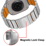 マグネットクラスプワンビーズシリコンチタン合金ウォッチバンド、Apple Watch 46mm / 49mm / 45mm / 44mm用、Apple Watch 42mm / 41mm / 40mm / 38mm用