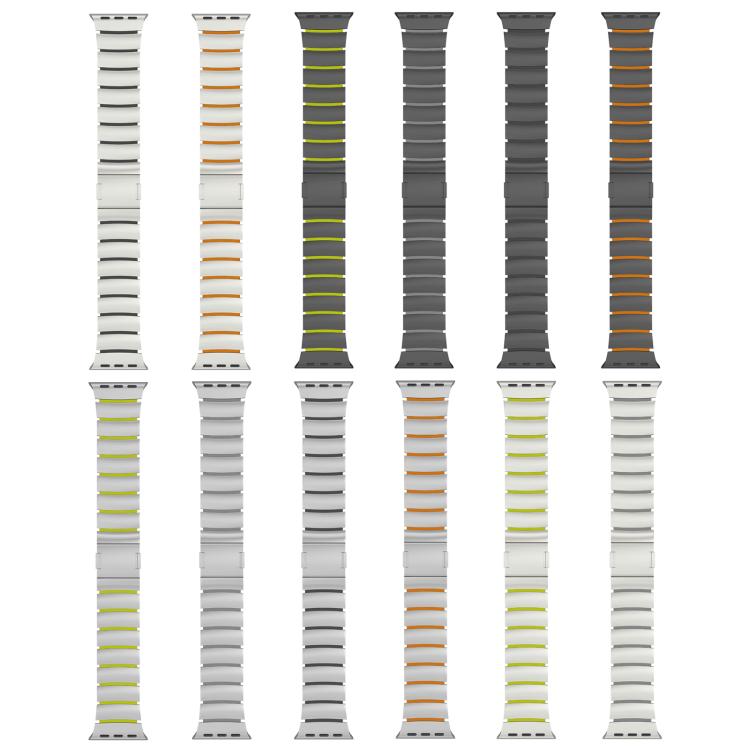 マグネットクラスプワンビーズシリコンチタン合金ウォッチバンド、Apple Watch 46mm / 49mm / 45mm / 44mm用、Apple Watch 42mm / 41mm / 40mm / 38mm用