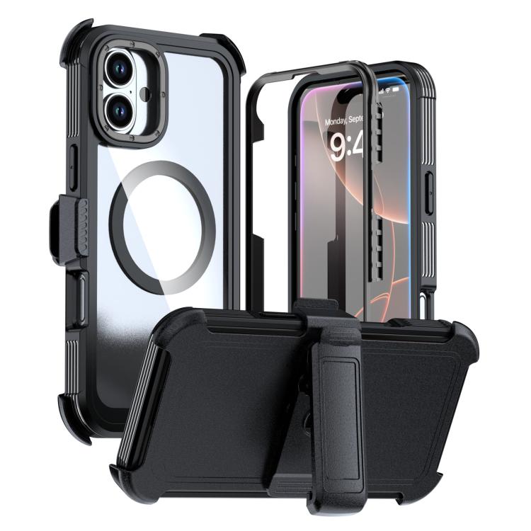 アクリル全面カバーマグネットスマホケース バッククリップ付き、iPhone 16 Plus用、iPhone 16用、iPhone 15 Pro Max用、iPhone 15 Pro用、iPhone 15 Plus / 14 Plus用、iPhone 15用
