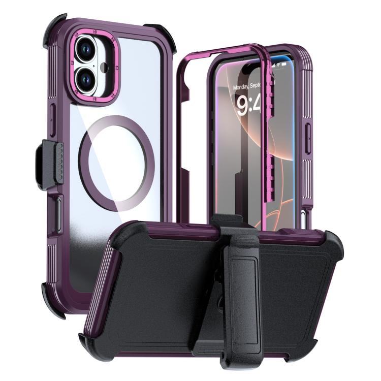 アクリル全面カバーマグネットスマホケース バッククリップ付き、iPhone 16 Plus用、iPhone 16用、iPhone 15 Pro Max用、iPhone 15 Pro用、iPhone 15 Plus / 14 Plus用、iPhone 15用