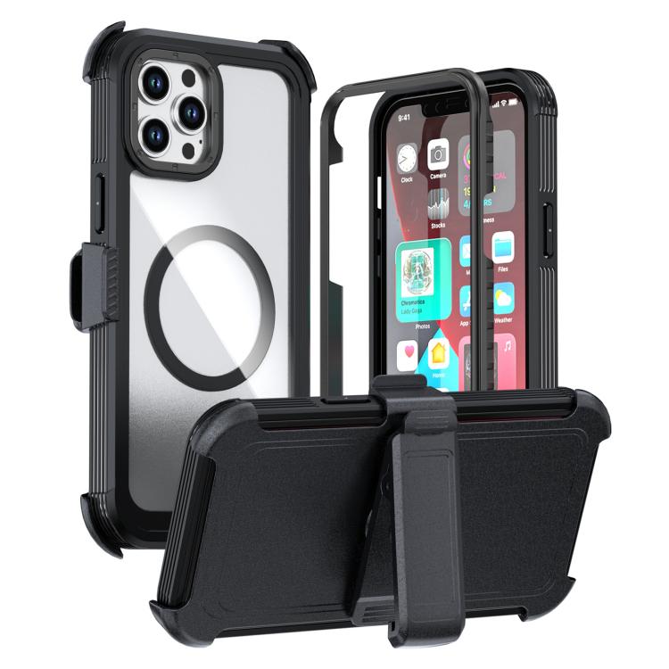 アクリル全面保護磁気スマホケース バッククリップ付き iPhone 14 / 13用、iPhone 14 Pro用、iPhone 14 Pro Max用、iPhone 13 Pro Max用、iPhone 13 Pro用、iPhone 12 / 12 Pro用