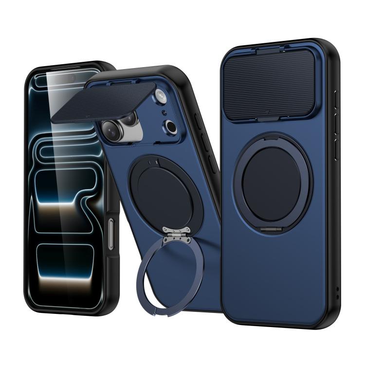 ShellGodマグネット回転ホルダー レンズシールドPC TPUハイブリッドスマホケース、iPhone 17 Pro Max用、iPhone 17 Pro用