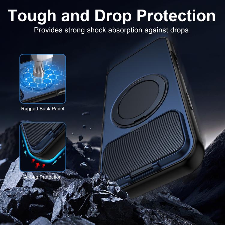 ShellGodマグネット回転ホルダー レンズシールドPC TPUハイブリッドスマホケース、iPhone 17 Pro Max用、iPhone 17 Pro用