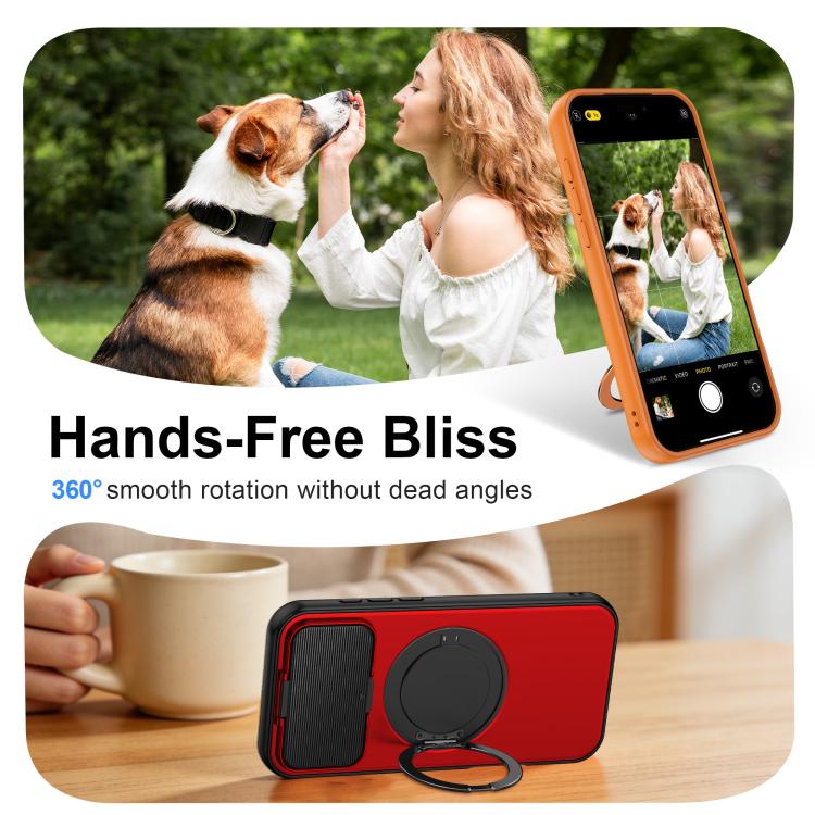 ShellGod Magnetic Rotation Holder Lens Shield PC TPU Hybrid Phone Case, For iPhone 18 Pro / 17 Pro, For iPhone 18 Pro Max / 17 Pro Max