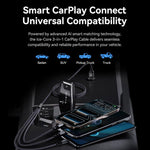ROCK RCB0790 1.2m 3-in-1 USB to 8ピン + Type-C + マイクロUSB メタル編組充電ケーブル, RCB0790