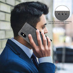 無地カーフスキン調RFIDヴィーガンレザースマホケース、iPhone XS Max用、iPhone 6 Plus/7 Plus/8 Plus用、iPhone 6 / 7 / 8用