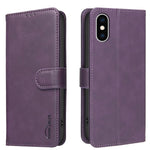 無地カーフスキン調RFIDヴィーガンレザースマホケース、iPhone XS Max用、iPhone 6 Plus/7 Plus/8 Plus用、iPhone 6 / 7 / 8用