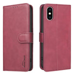 無地カーフスキン調RFIDヴィーガンレザースマホケース、iPhone XS Max用、iPhone 6 Plus/7 Plus/8 Plus用、iPhone 6 / 7 / 8用