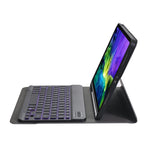 A098BS 着脱式 超薄型 バックライト Bluetoothキーボード保護ケース iPad Air 11 2024 / 2025 / Air 4 10.9インチ 2020用 スタンド＆ペンスロット付き, A098BS