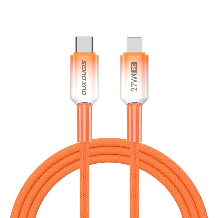 DUX DUCIS WLCM Series 27W Type-C to 8 Pin Transparent Gradient Braided Data Cable, Length: 1m, Type-C to 8 Pin