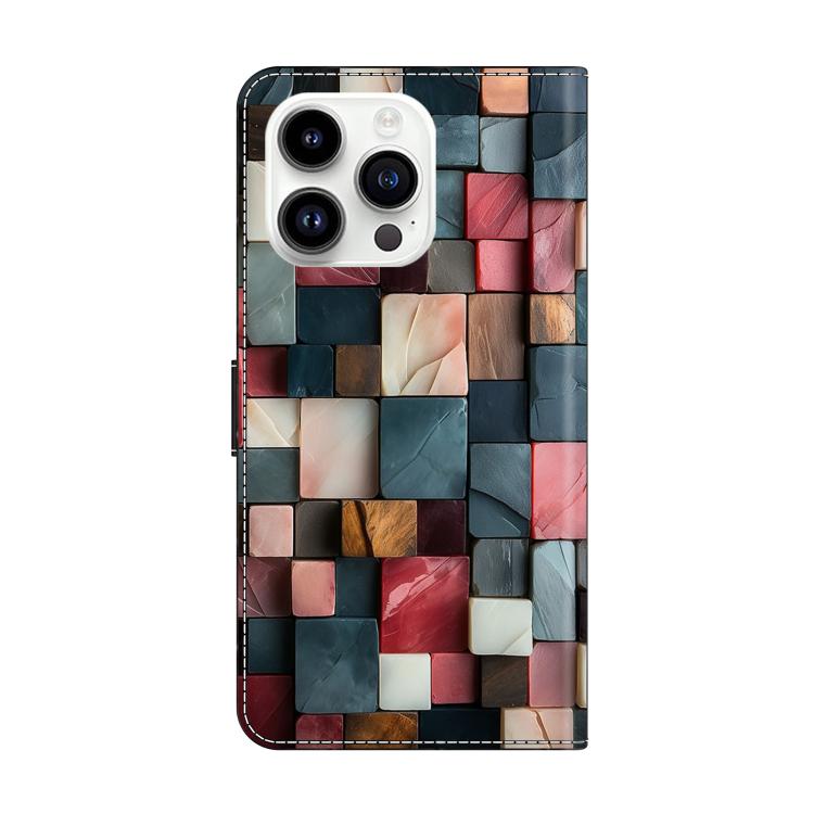 Crystal-Like Painted Vegan Leather Phone Case, For iPhone 15 Pro Max, For iPhone 15 Pro, For iPhone 14 / 13, For iPhone 14 Pro