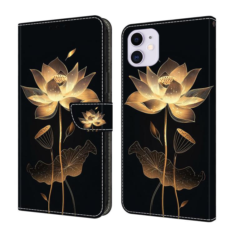 クリスタル風ペイントヴィーガンレザースマホケース、iPhone 11用