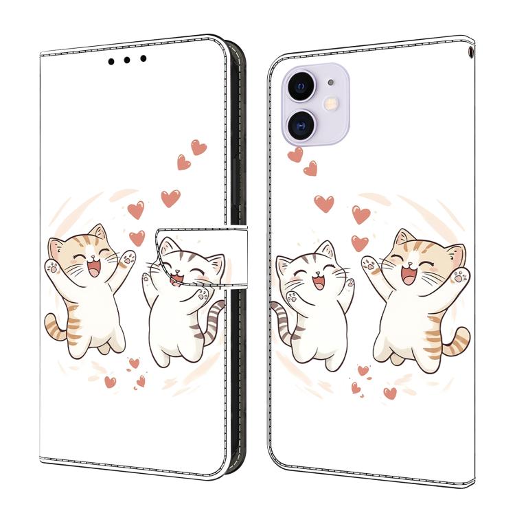 クリスタル風ペイントヴィーガンレザースマホケース、iPhone 11用