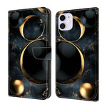 クリスタル風ペイントヴィーガンレザースマホケース、iPhone 11用
