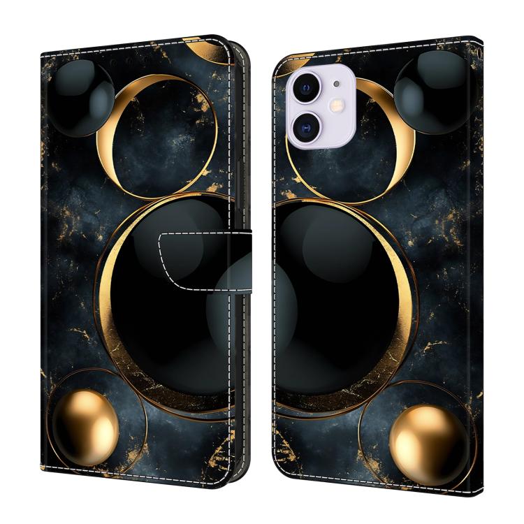 クリスタル風ペイントヴィーガンレザースマホケース、iPhone 11用