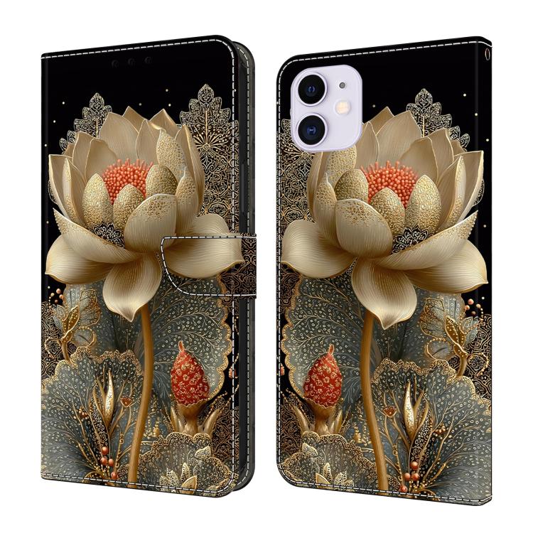 クリスタル風ペイントヴィーガンレザースマホケース、iPhone 11用