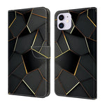 クリスタル風ペイントヴィーガンレザースマホケース、iPhone 11用