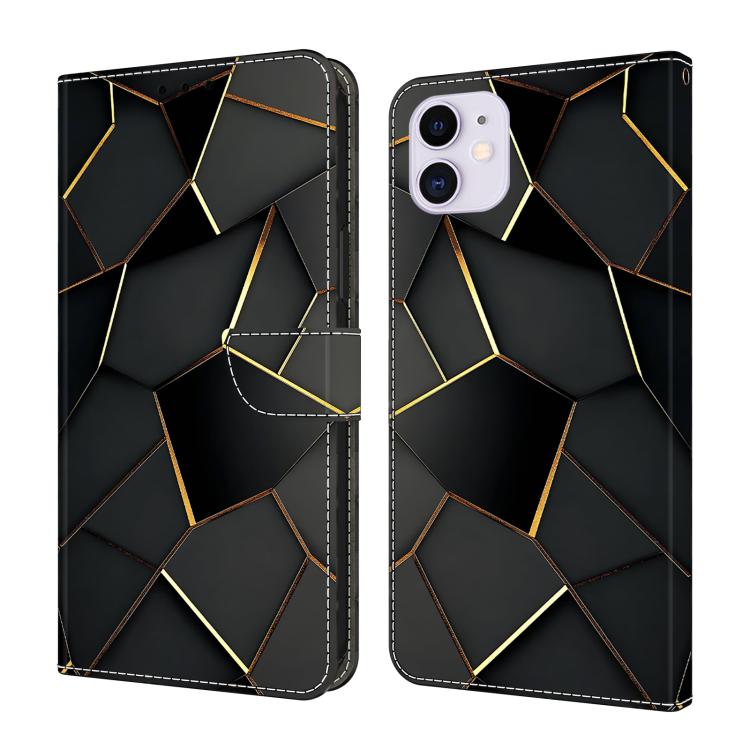 クリスタル風ペイントヴィーガンレザースマホケース、iPhone 11用