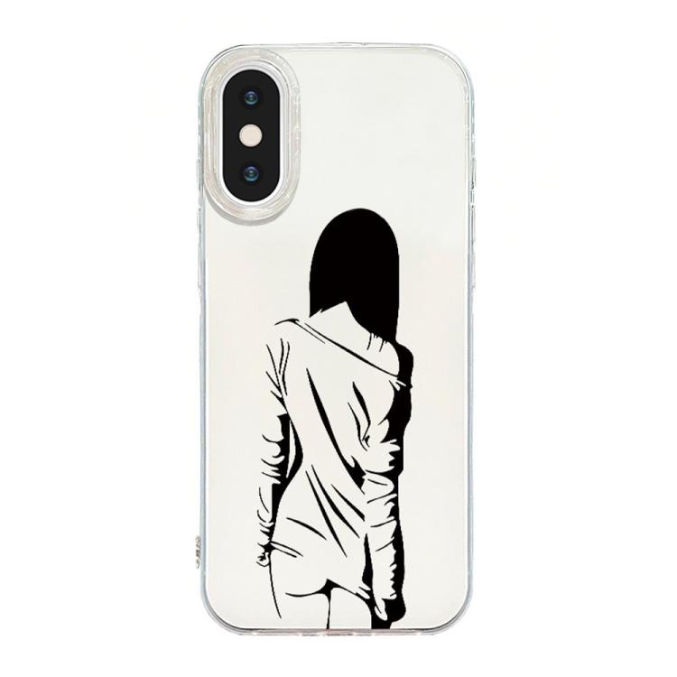 透明フレームIMDクリームフォンケース iPhone 11 Pro Max用、iPhone 11用、iPhone 11 Pro用、iPhone X / XS用、iPhone XR用、iPhone XS Max用、iPhone 8 Plus / 7 Plus用