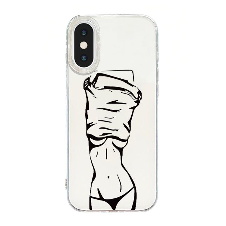 透明フレームIMDクリームフォンケース iPhone 11 Pro Max用、iPhone 11用、iPhone 11 Pro用、iPhone X / XS用、iPhone XR用、iPhone XS Max用、iPhone 8 Plus / 7 Plus用