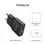 Yesido YC112 超薄型 20W デュアルポート PD QC急速充電器, YC112
