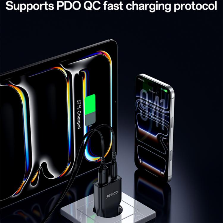 Yesido YC112 超薄型 20W デュアルポート PD QC急速充電器, YC112