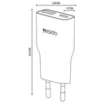 Yesido YC112 超薄型 20W デュアルポート PD QC急速充電器, YC112