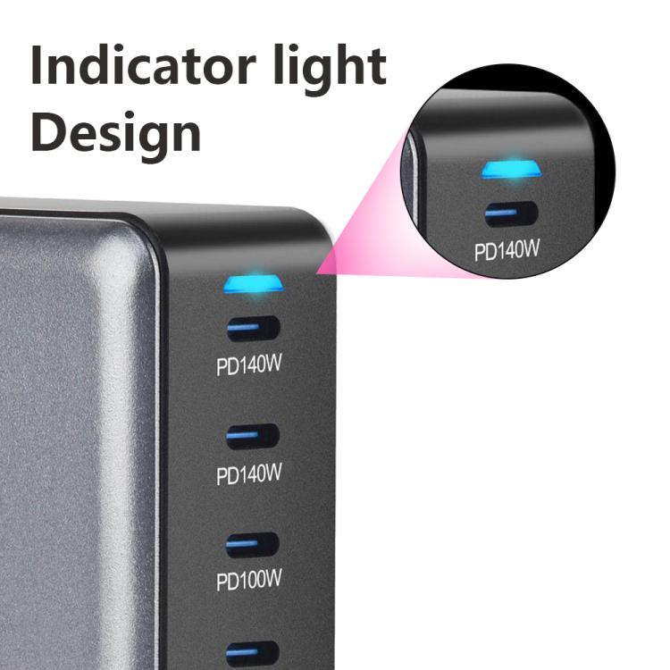 600W USB-C / Type-C & USB-A 8ポート高出力GaNデスクトップ急速充電器 EUプラグ、USプラグ、UKプラグ、AUプラグ