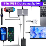 600W USB-C / Type-C & USB-A 8ポート高出力GaNデスクトップ急速充電器 EUプラグ、USプラグ、UKプラグ、AUプラグ