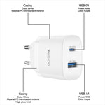 Yesido PD45W USB & Type-C デュアルインターフェース急速充電器セット EUプラグ、UKプラグ、USプラグ