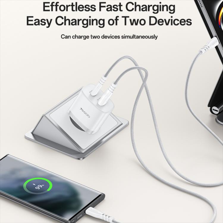Yesido PD45W USB & Type-C デュアルインターフェース急速充電器セット EUプラグ、UKプラグ、USプラグ