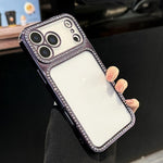 電気めっきPCハイブリッドTPUラインストーンスマホケース、iPhone 17 Pro Max用、iPhone 17 Pro用